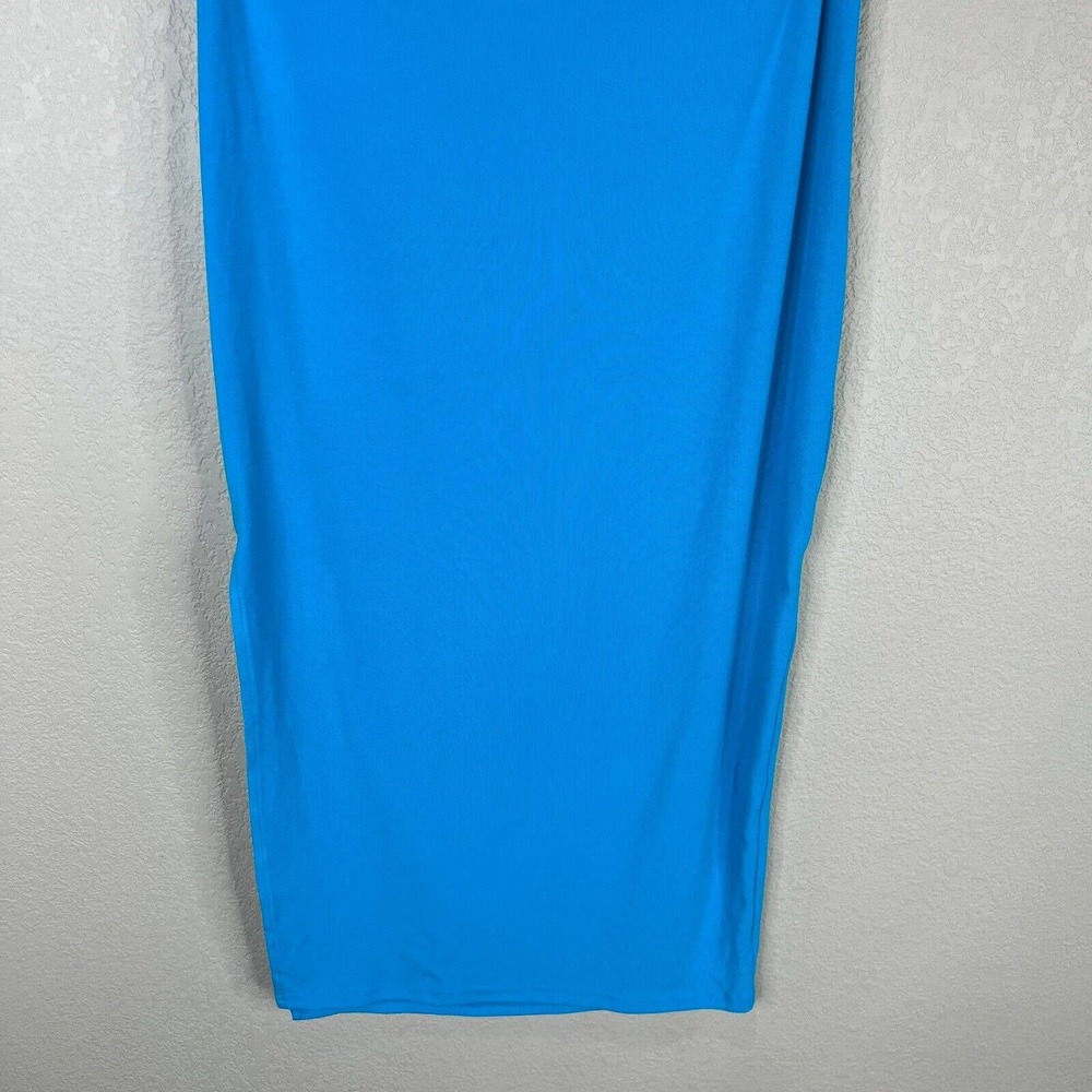 We Wore What Women's Halter Neck Ribbed Mini Cocktail Dress Blue Small - Picture 3 of 12